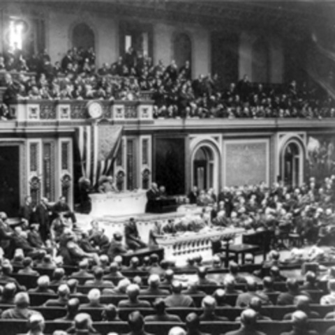 Wilson Requests Congress to Declare War