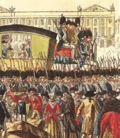 Women of Paris force Louis XVI and family to leave Versailles and come to Paris