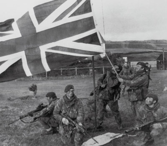 Argentinian forces on Falkland Islands surrender