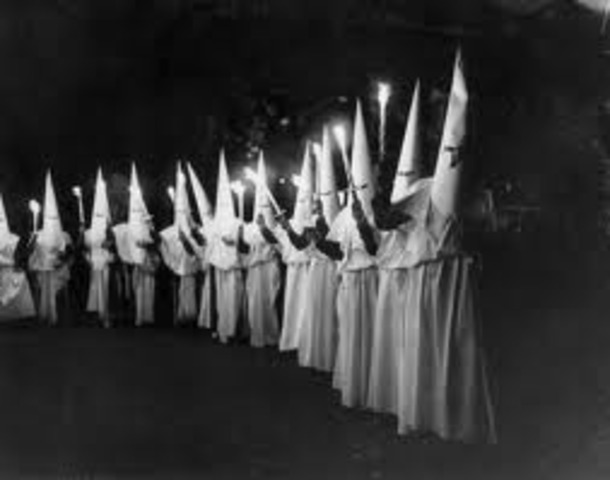 The Ku Klux Klan Reaches it's Highest Influence in America.