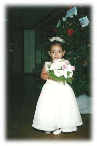 Daminha de honra no casamento dos meus pais.