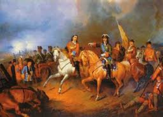 Peter the Great defeats Swedish