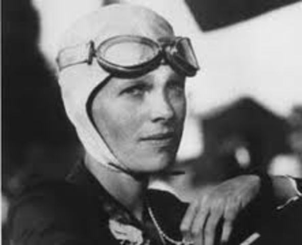 Amelia Earhart is the first woman to fly over the Atlantic Ocean