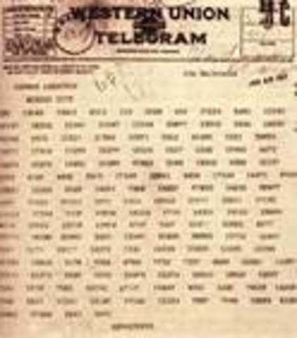 Zimmerman Telegram Intercepted by Britain