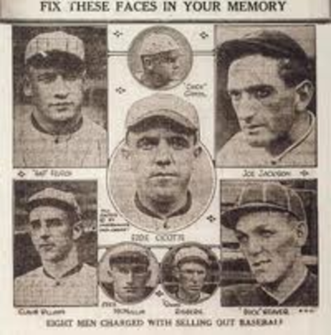 Eight Chicago White Sox members of the baseball team admitted to throwing the 1919 World Series.