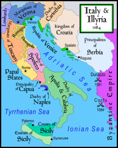 Loss of southern Italy to the Normans