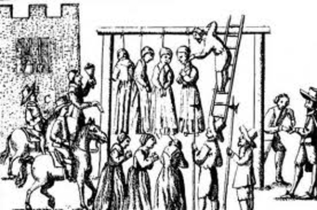 Rebecca Nurse, Susannah Martin, Elizabeth Howe, Sarah Good and Sarah Wildes are hanged at Gallows Hill.
