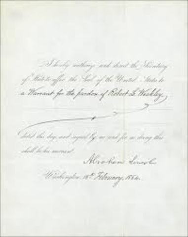 Lincoln offers Pardon