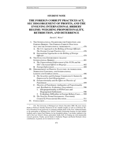 Foreign Corrupt Practices Act of 1977