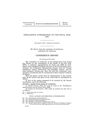 Intelligence Authorization Act of 1980