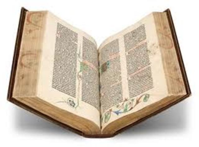 First Guttenberg bible is printed
