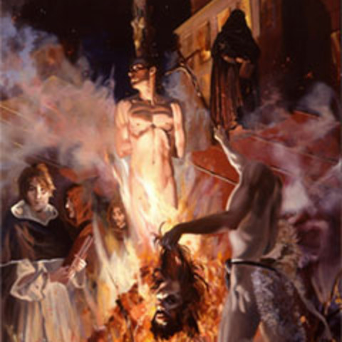 Giordano Bruno burnt at the stake