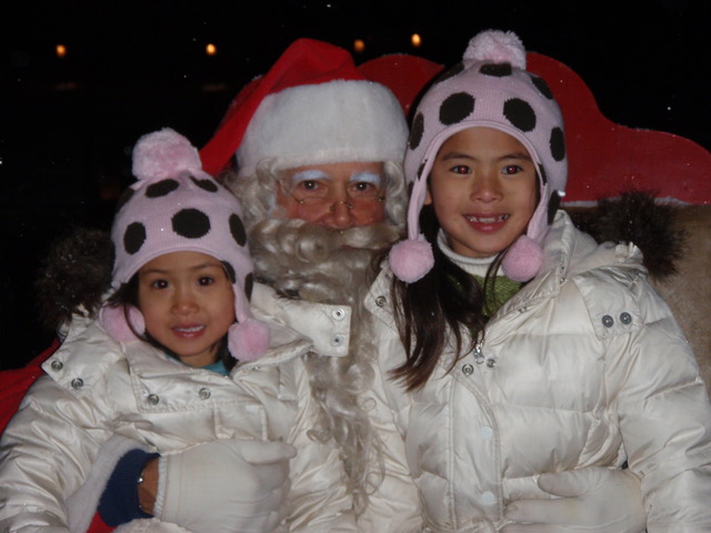 Christmas Luminaria visit wtih Santa