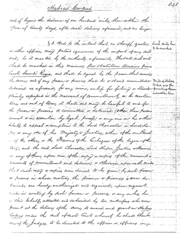 12 Nov 1679, Habeas Corpus