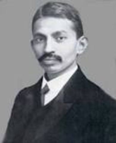 Ghandi, at the age of 18, goes to London to study law.