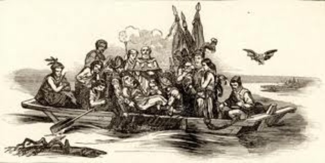 Hernando De Soto explores Mississippi River