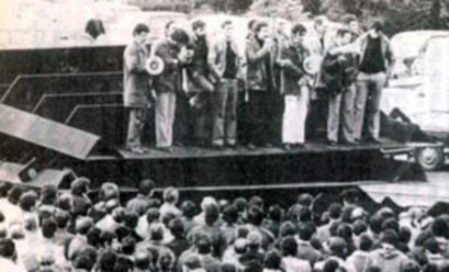 Huelgas de la postguerra.Huelga de Bandas en Basauri