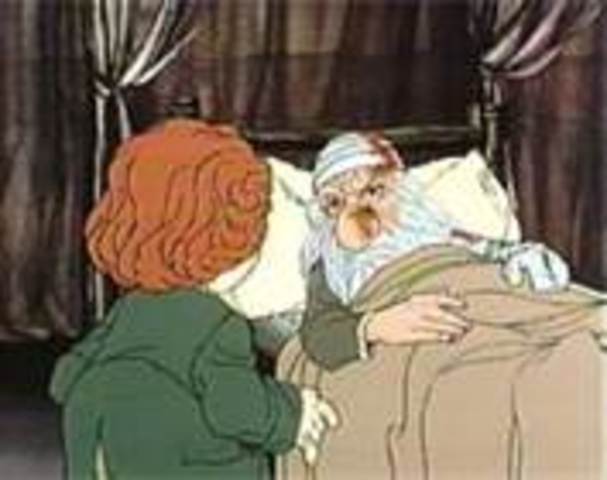 Thorin dies and Dain is crowned King under the Mountain.