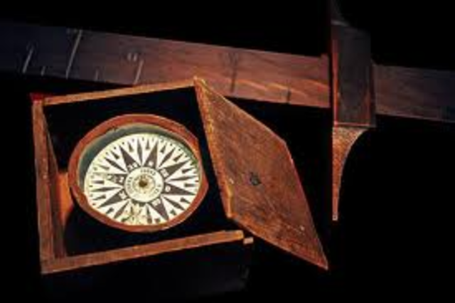Columbus learns that compasses change direction as longitude changes