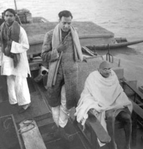 Gandhi sails to England.