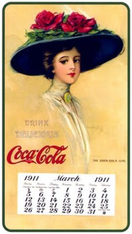 Coca Cola first uses calenders and outside posters for advertising.