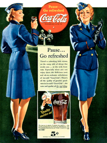 Coca Cola shipped its product overseas to troops during World War II.