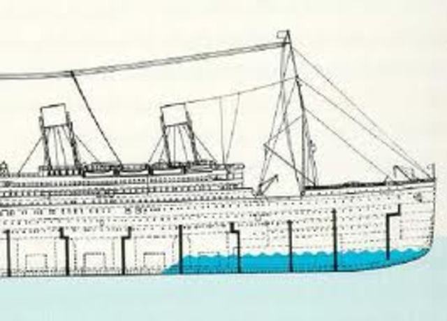 Lookout Frederick Fleet spotted an iceberg  The iceberg hit the ship on the starboard side of thebow. Water had poured in and risen 14 feet in the front part of the ship D: