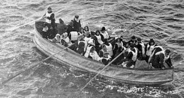 Women and children put on lifeboats, Carpathia recieves distress calls, heads that way!