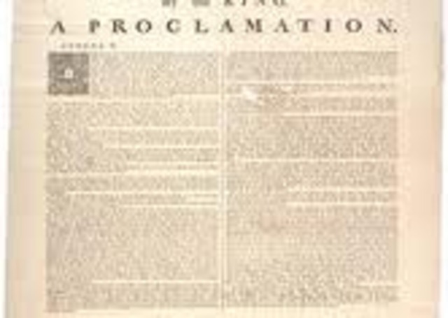 Proclamation of 1763 is issued