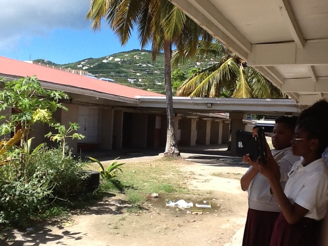 Students first use iPads to Collect Project Data