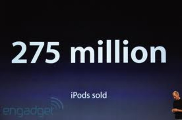 275 miilion iPods sold