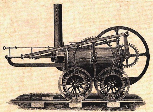 Richard Trevithick build the first steam engine tramway locomotive.
