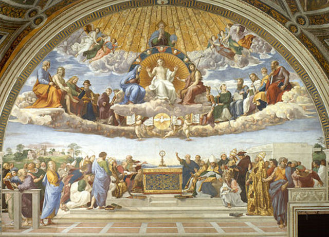 Disputation of the Holy Sacrament Painted