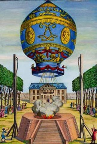 The First Manned Hot Air Balloon