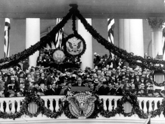 FDR is inaugurated for the first time
