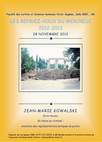 Conférence "Du héros au criminel : évolution des représentations du pirate antique"