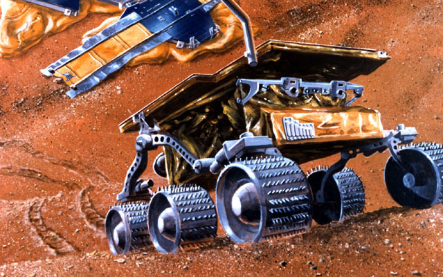 Pathfinder lands on mars