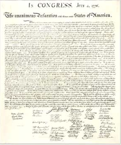 Declaraion of Indenpedence signed