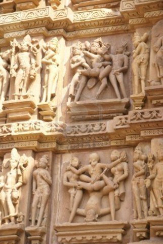 Erotic Couples On Wall Of Kandariya Mahadeva Temple, Khajuraho