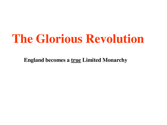 England Glorious Revolation