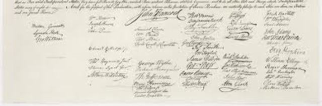 The Declaration of Independence was signed