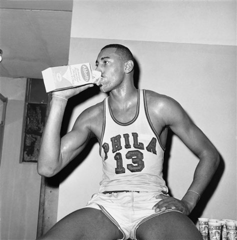 Wilt Chamberlain gets drafted by the Philidelphia Warriors.