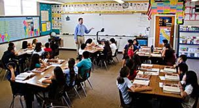 In English class in the school