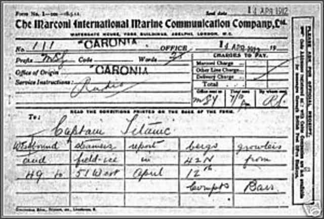 8 ice warnings are sent to the Titanic