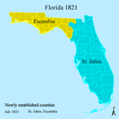 Spain Cedes Florida to the U.S.