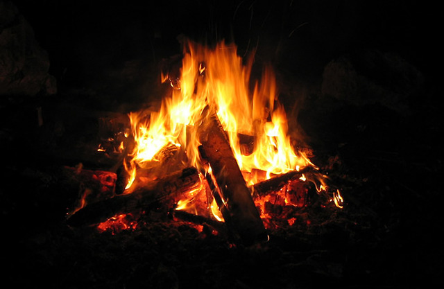 the fire