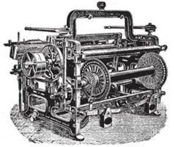 Edmund Cartwright invents the water-powered loom