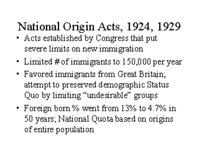 National Origins Act of 1929