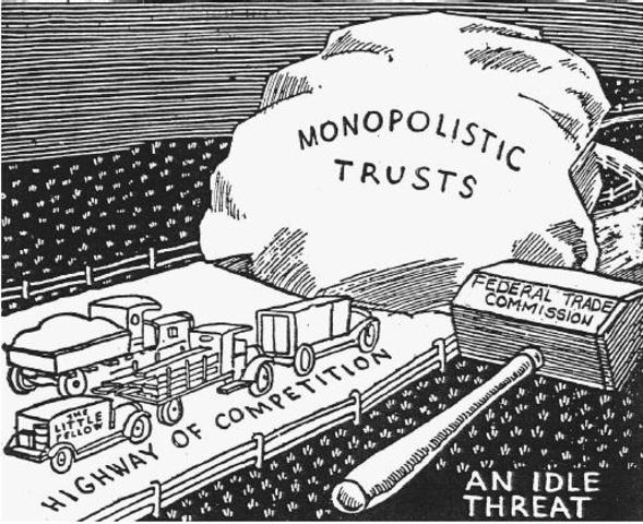 The Clayton Antitrust Act gives the federal government broad anti monopoly power.