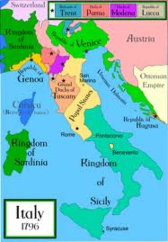 The Papal States were established in central Italy
